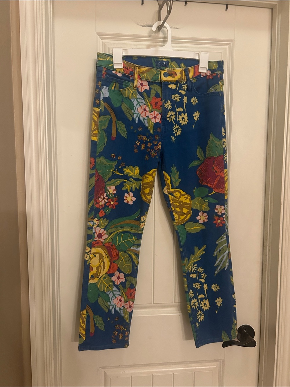 MOTHER 30 play date print Blue Floral ankle length dazzler mid rise Jeans - Picture 2 of 6